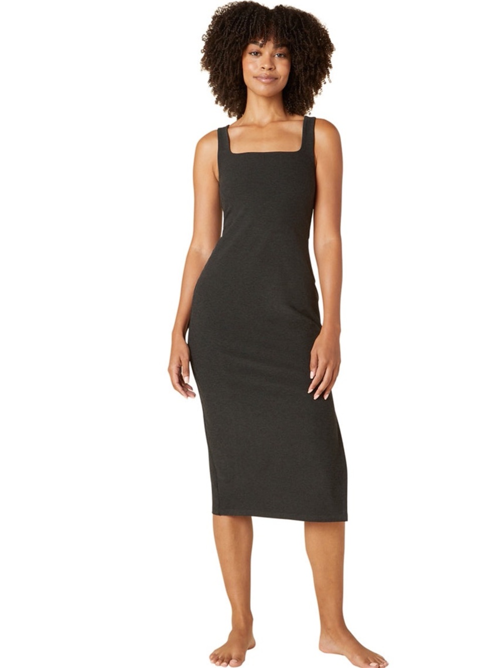 NWT. Beyond Yoga. Spacedye Icon Midi Dress. Darkest Night. Size Small.